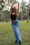 Hidden: Peyton Side Slit Midi Shirt - Medium Light