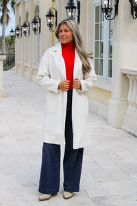 Out of Town Open Front Coat - Ivory
