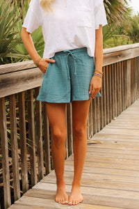 Lotus & Luna: Cotton Cabana Shorts - New Moon Blue