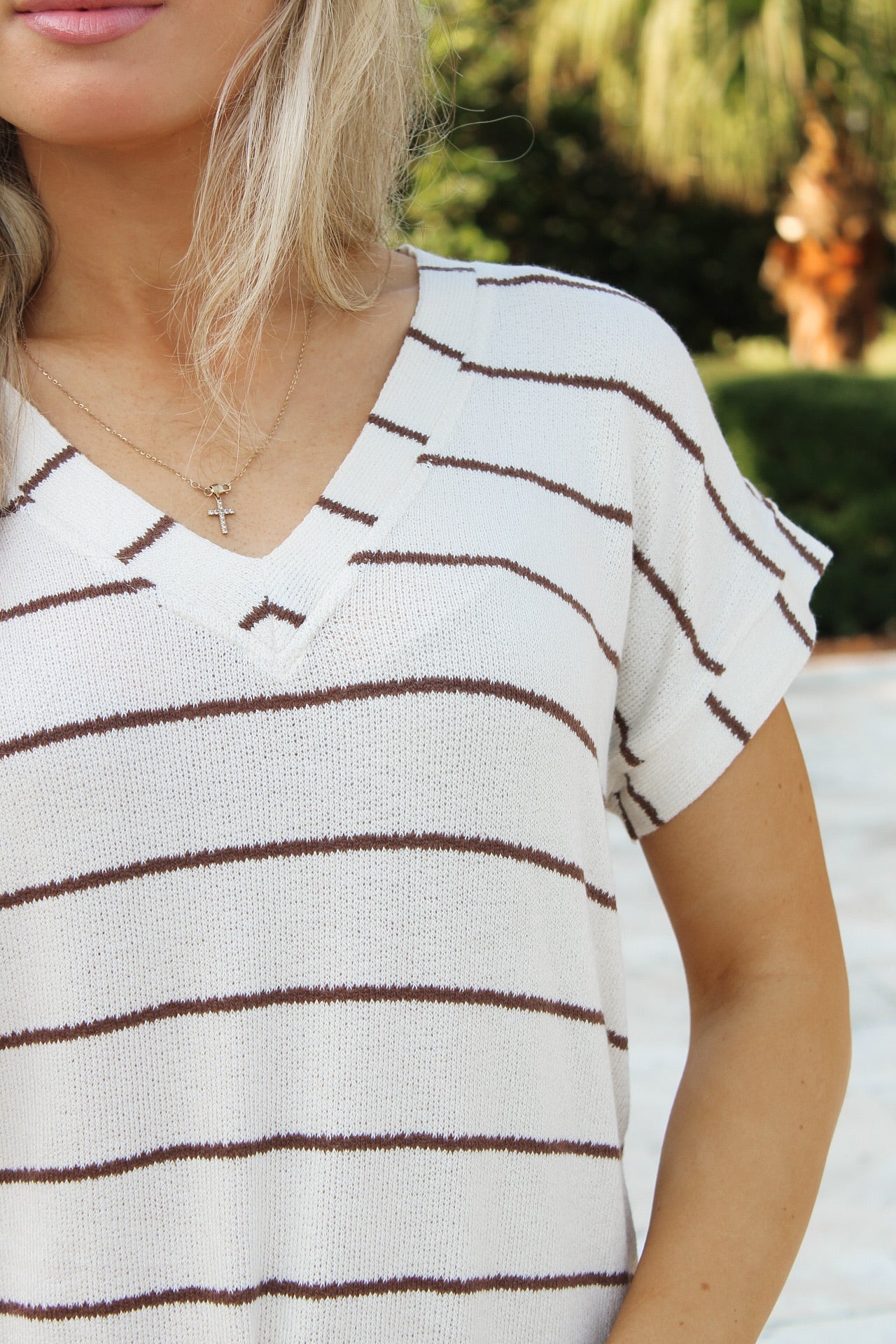 Casually Yours V-Neck Knit Top - Cream