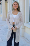 Anything For You Tie Front Cardigan - Oatmeal
