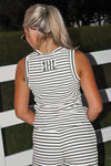 Stay On Track Sleeveless Tank - Black/White