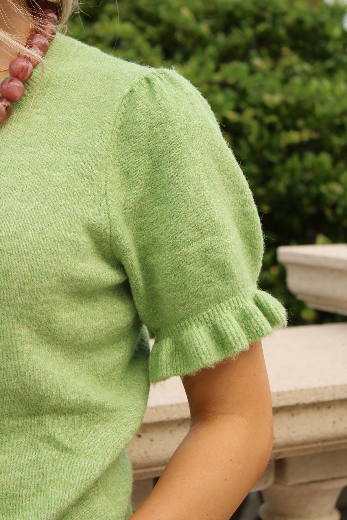 The Darling Detail Ruffle Cardigan - Avocado