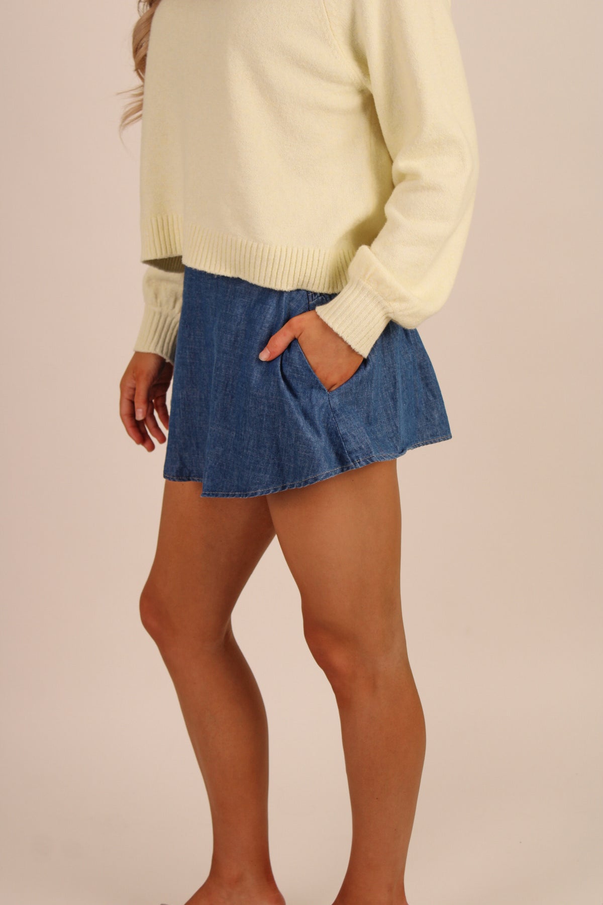 Sundaze Denim Skort - Med Wash