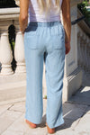Clear Skies Striped Wide Leg Pants - Lt. Denim