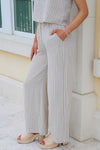 Daydreams Of You Pinstripe Wide Leg Pants - Khaki