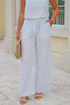 Daydreams Of You Pinstripe Wide Leg Pants - Ivory