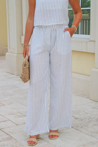 Daydreams Of You Pinstripe Wide Leg Pants - Ivory