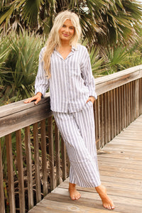 Z Supply: The Perfect Striped Button Up Top - White