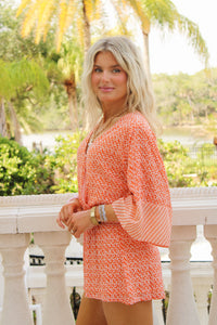 Citrus Crush V-Neck Romper - Orange
