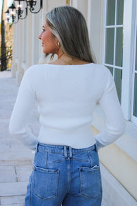 Tied Intentions Ribbed Crop Top - White