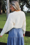 Leia Crew Neck Cropped Sweater - Cream
