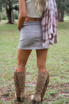 Hidden: Peyton Low Rise Mini Skirt - Gravel