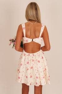 Give You My Love Floral Mini Dress - Ivory
