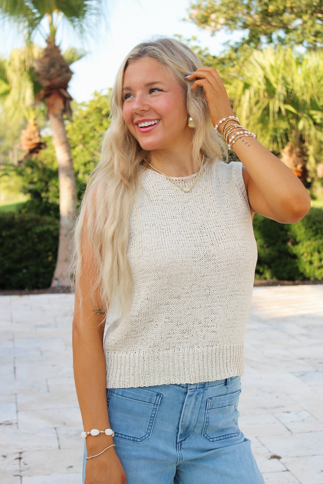 Sadie & Sage: Warm Gesture Sweater Vest - Cream