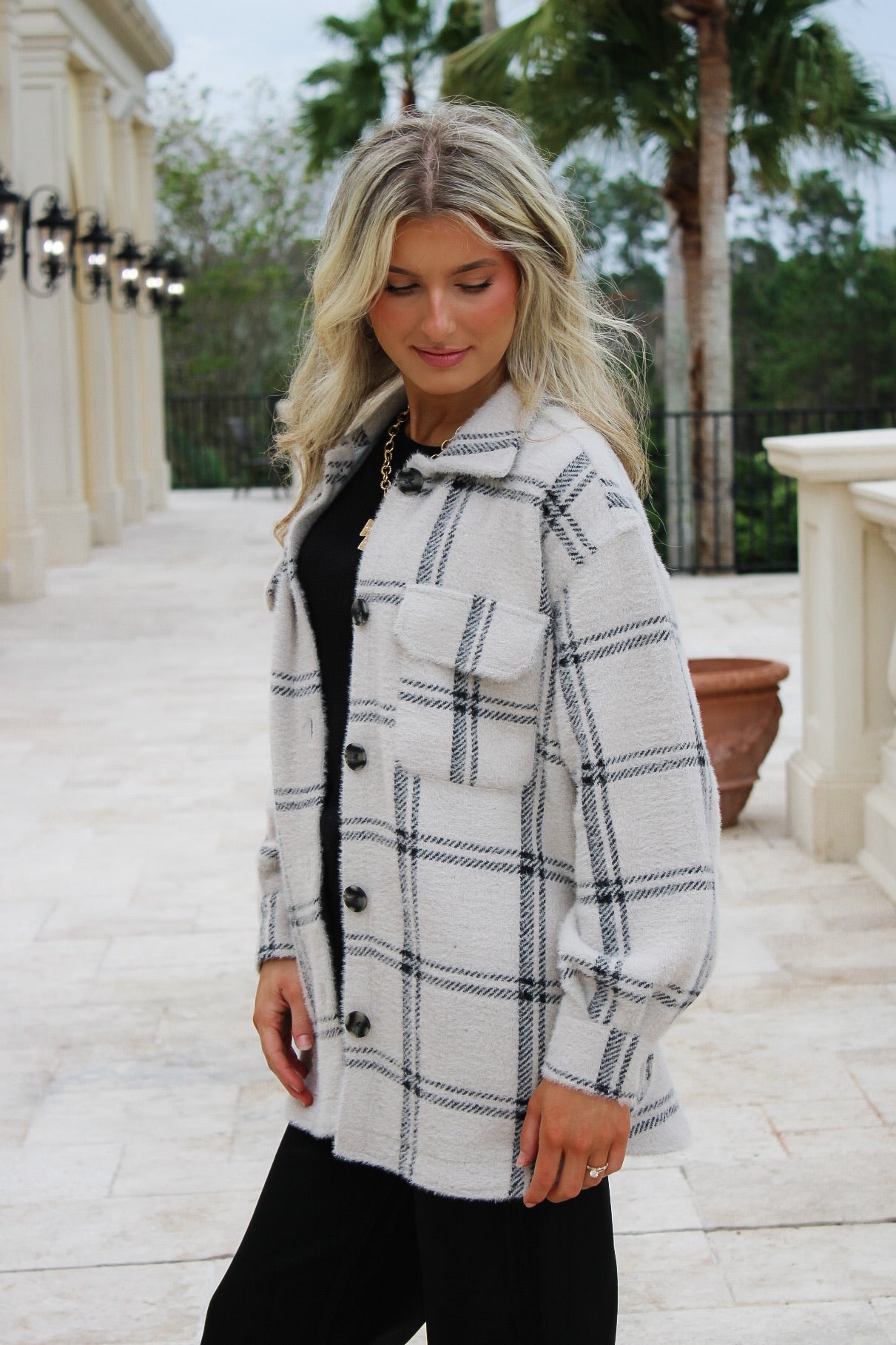 Z Supply: Plaid Tucker Jacket - Crystal Gray