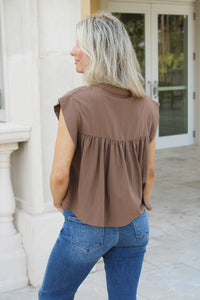 Free Spirit Laced Flowy Top - Mocha