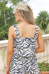 My Wilder Side Zebra Print Top - Navy