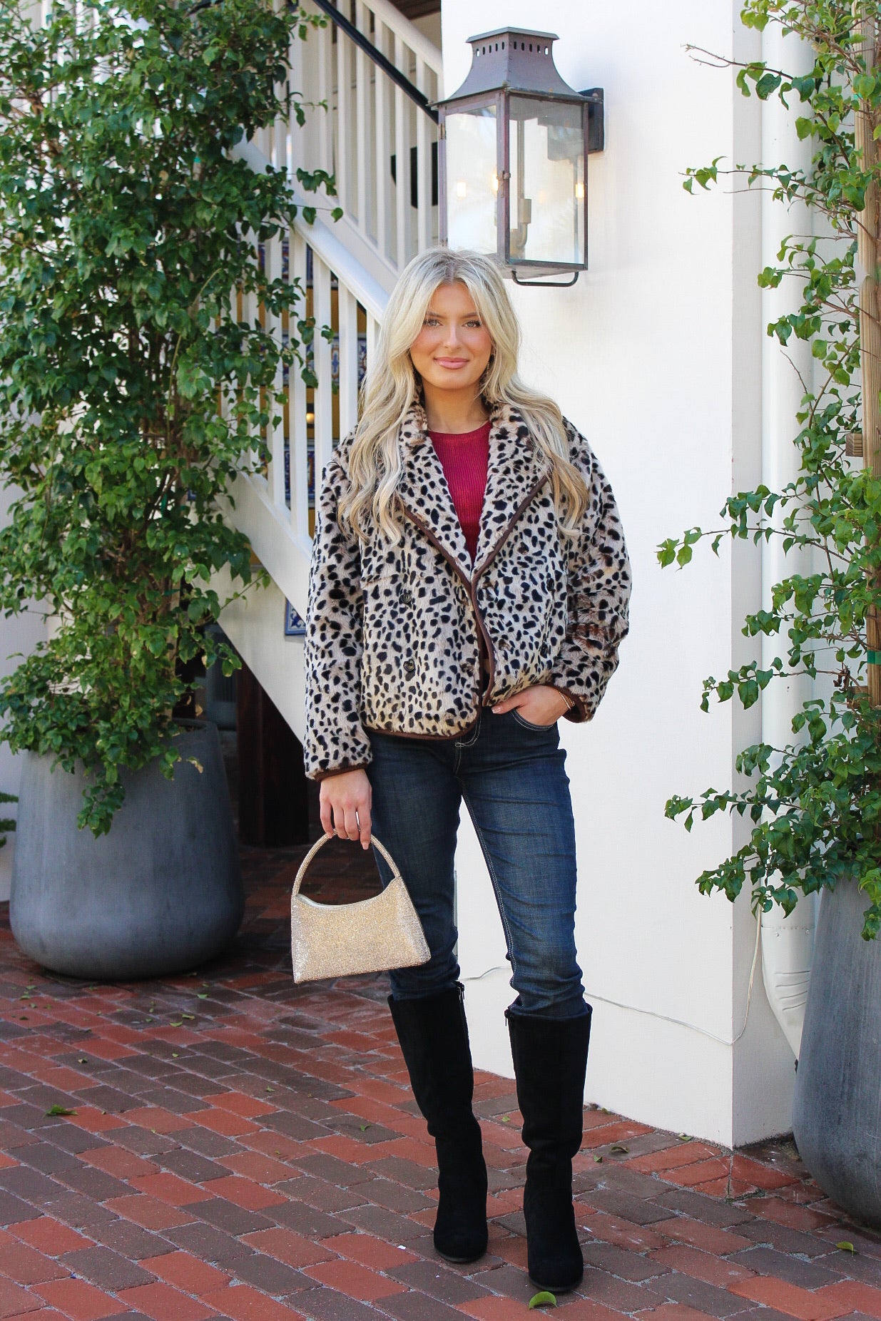 Dear John: Meadow Collared Jacket- Cheetah