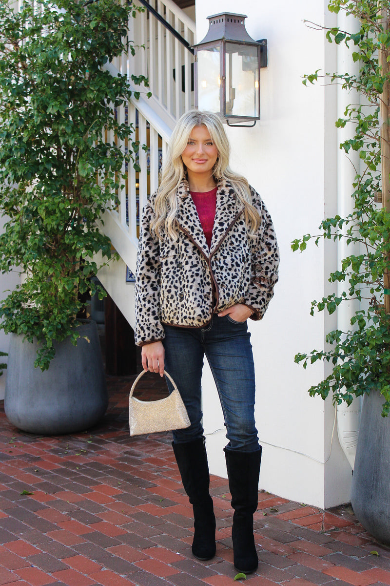 Dear John: Meadow Collared Jacket- Cheetah
