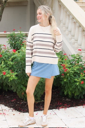 Z Supply: Cirrus Stripe Sweater - Chalk