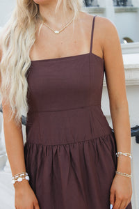 Z Supply: Esti Embroidered Maxi Dress - Chocolate Cherry