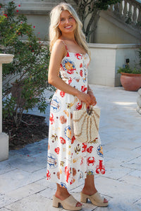 Seaside Lunch Date Midi Dress - Multi