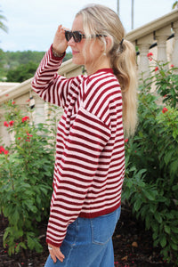 The Right Direction Striped Cardigan - Pink