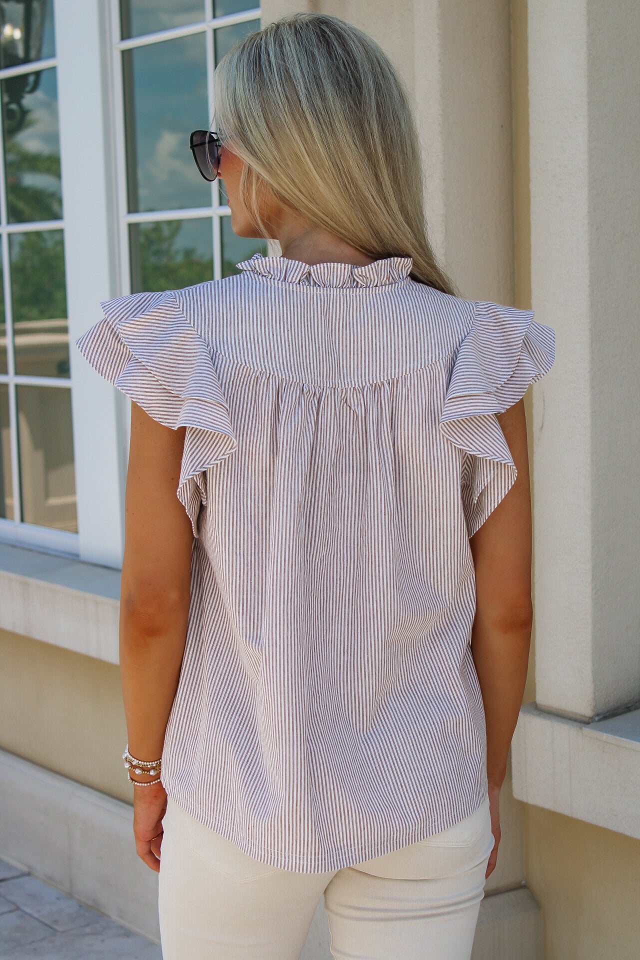 Boat Trips Striped V-Neck Top - Coco