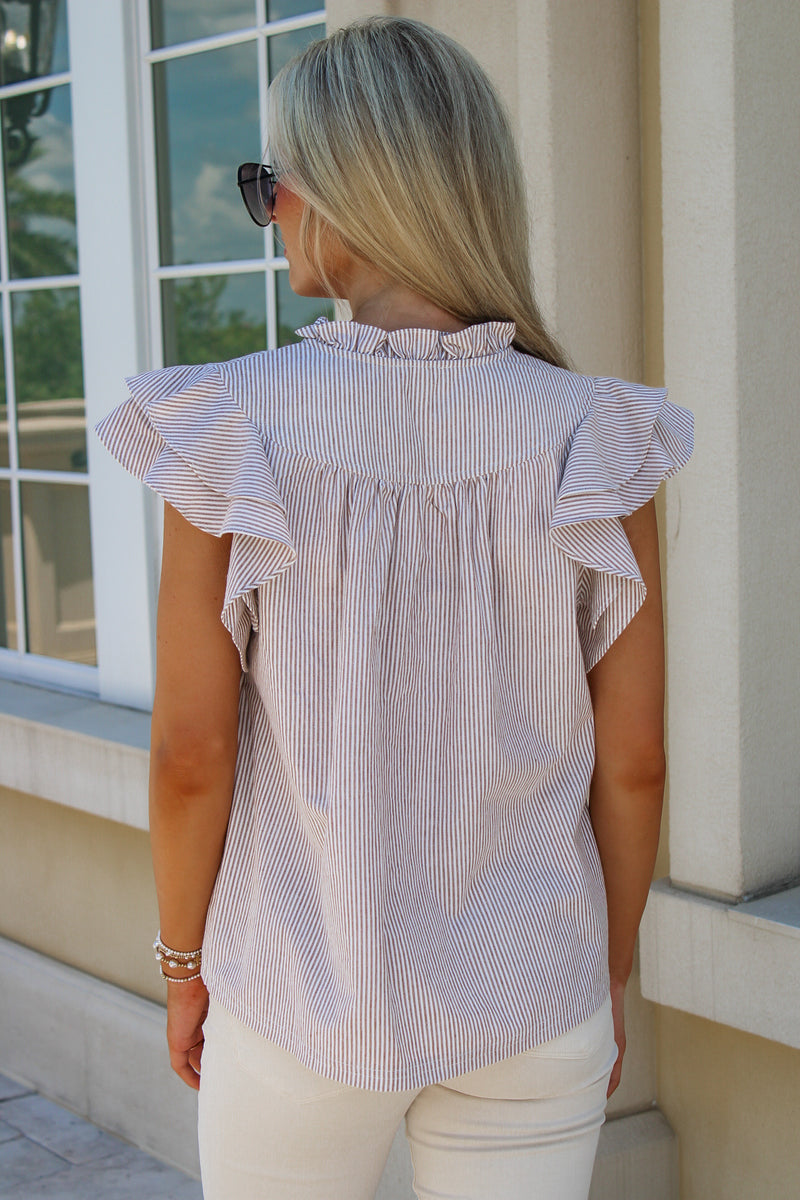 Boat Trips Striped V-Neck Top - Coco