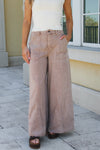 Streetwise Edge Wide Leg Carpenter Pants - Mocha