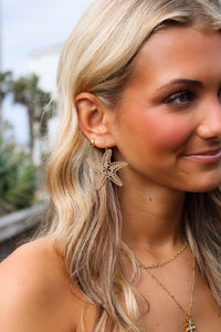 Starfish Filigree Earrings - Gold