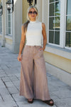 Streetwise Edge Wide Leg Carpenter Pants - Mocha