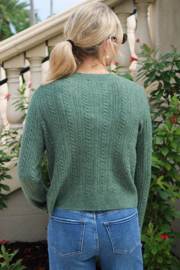 Z Supply: Medina Pointelle Cardigan - Monstera