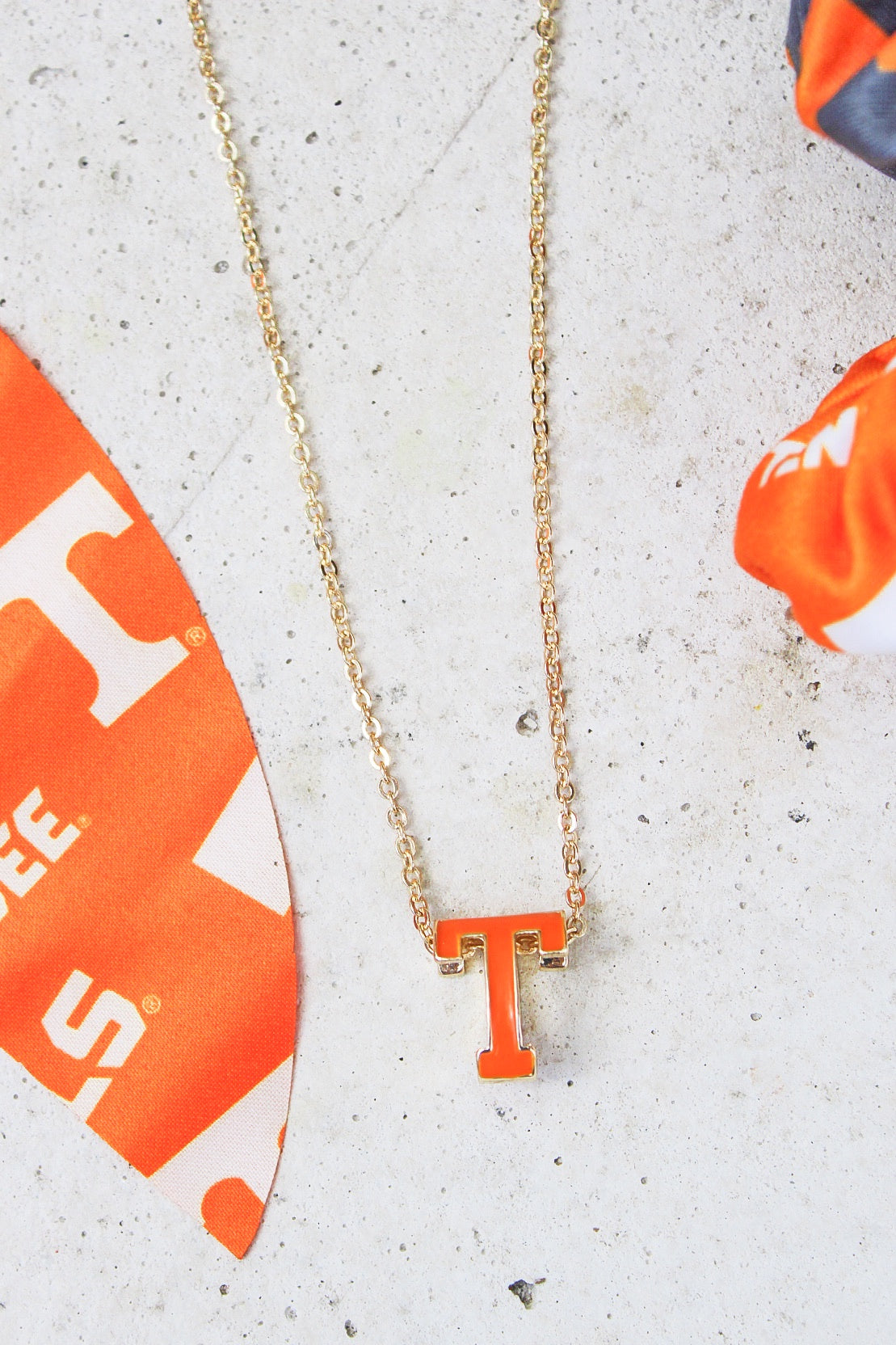 Gameday Letter "T" Necklace - Orange