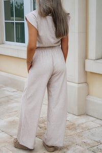 Cindy Elastic Waist Knit Pants - Oatmeal
