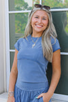 Feeling Free Mineral Washed Top - Denim