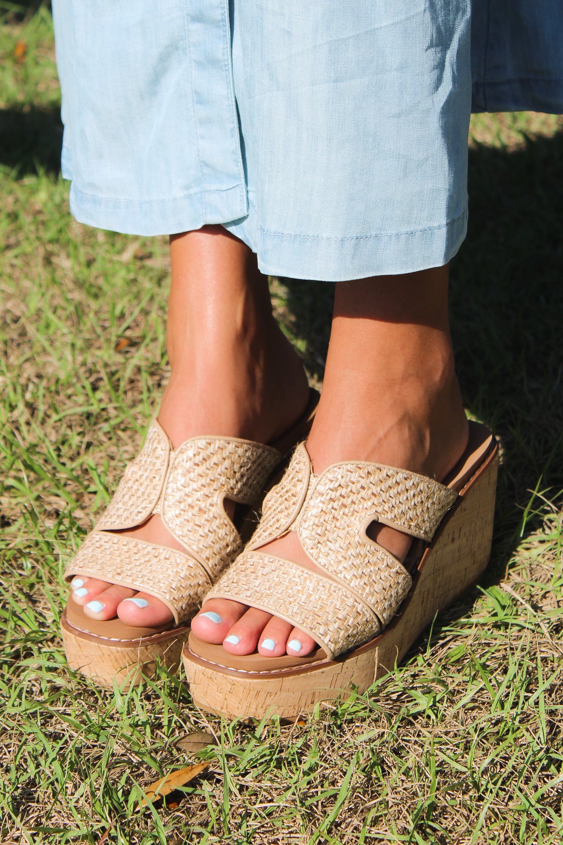 The Riviera Woven Wedge - Natural