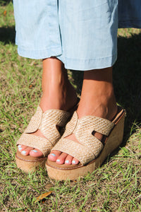 The Riviera Woven Wedge - Natural