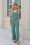 Z Supply: Brasilia Everyday Jersey Jumpsuit - Hunter Green