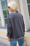 Z Supply: Oversized Go Team Sweatshirt - Black Sand