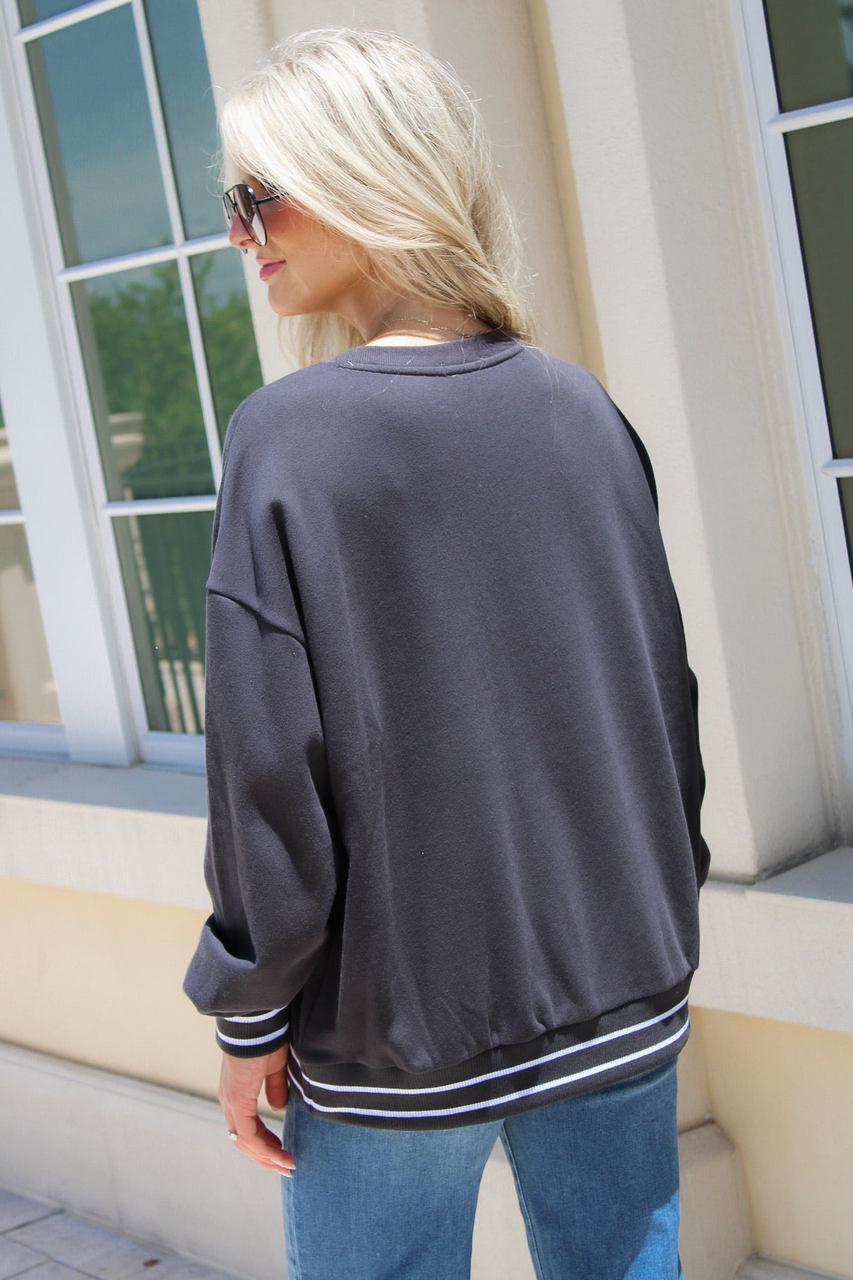 Z Supply: Oversized Go Team Sweatshirt - Black Sand