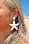 Starfish Raffia Earrings - Ivory