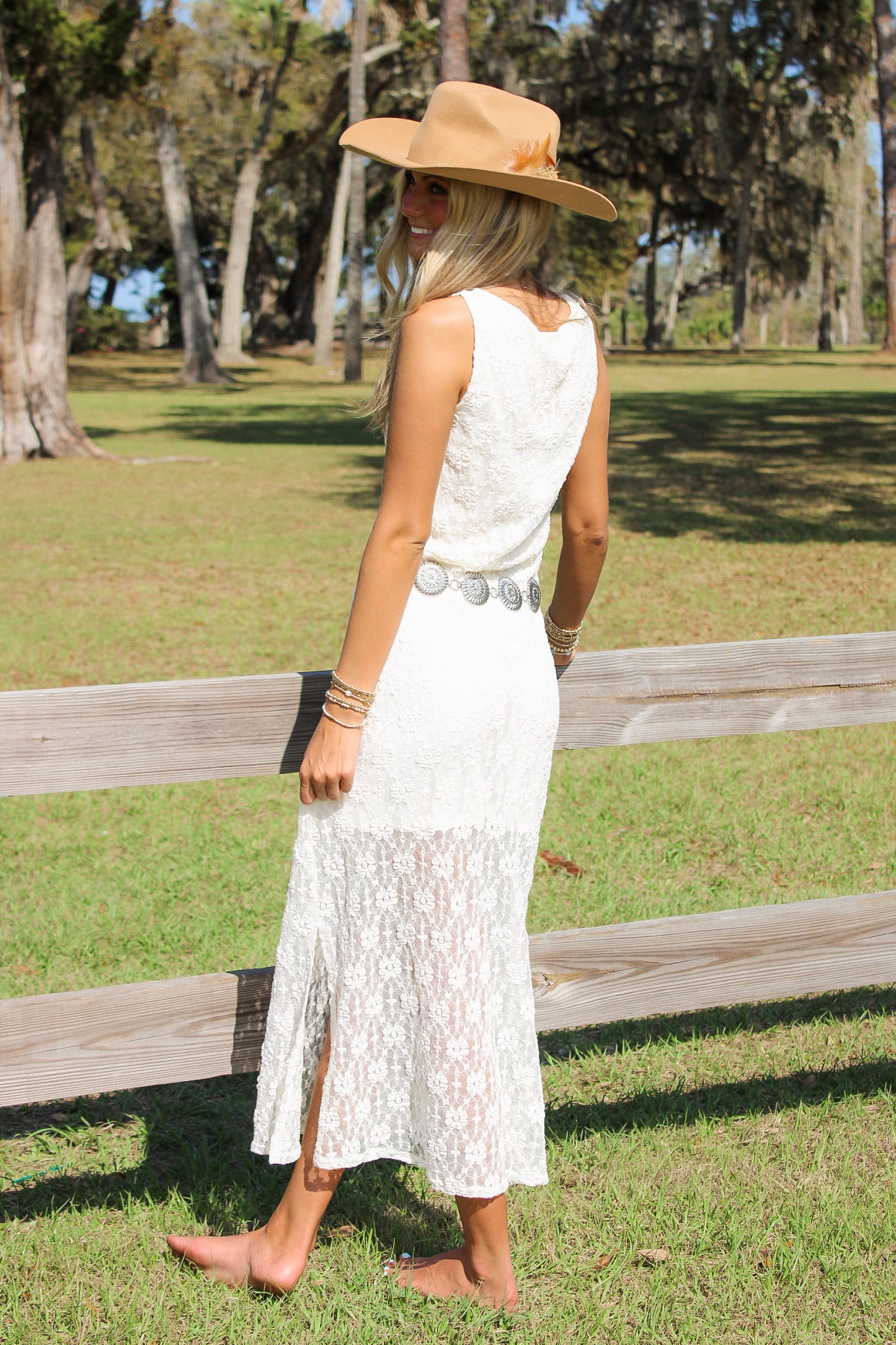 Sadie & Sage Letters Midi Dress - Cream