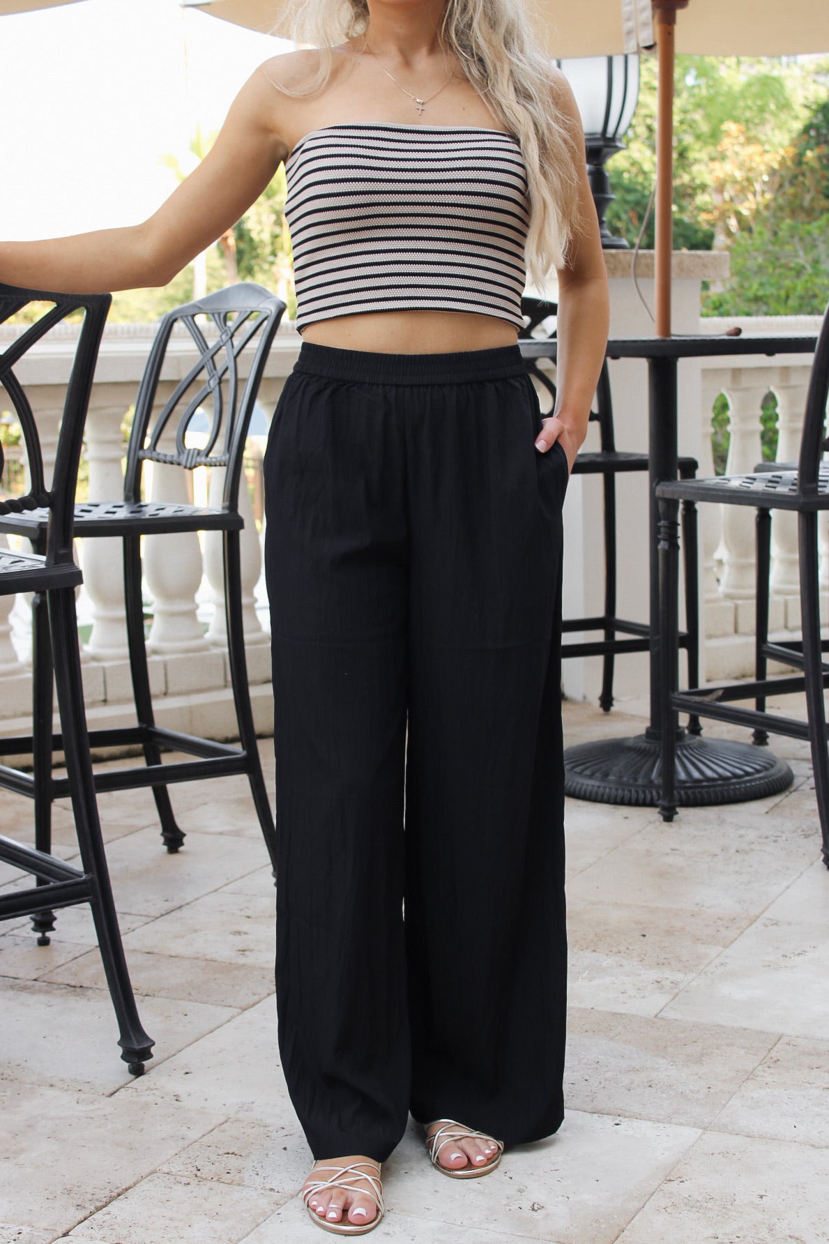 Sadie & Sage: Night Bloom Pants - Black