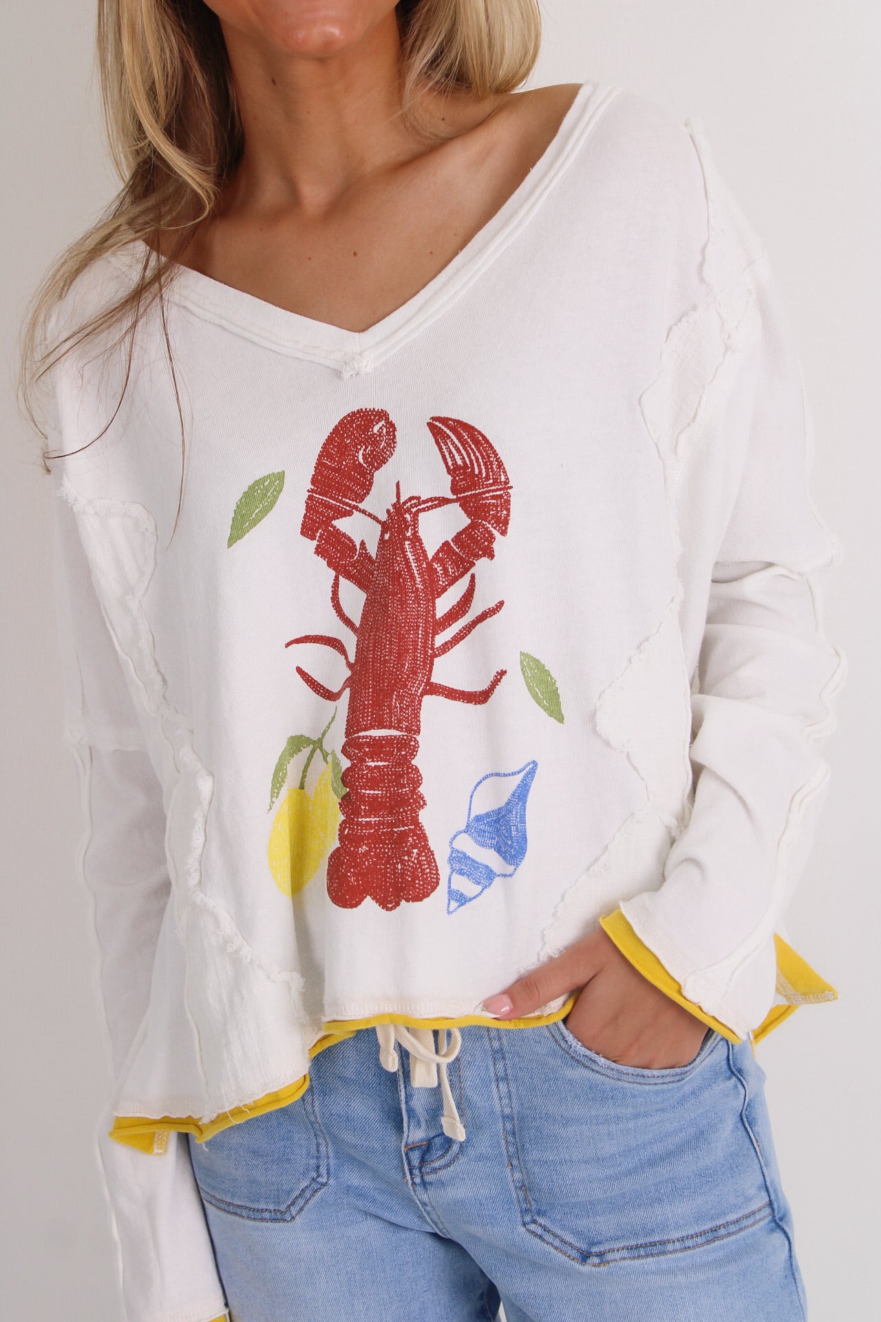 Cape Cod Lobster Raw Edge Top - Lemon Butter