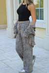 Z Supply: Hunter Knit Leopard Knit Pant - Desert Tan