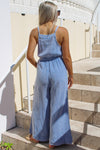 Summer Adventures Sleeveless Gauze Jumpsuit - Denim