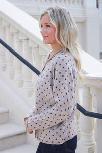 The Social Scene Polka Dot Cardigan - Lt Mocha