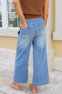 Autumn Lane Whipstitch Cropped Pants - Denim